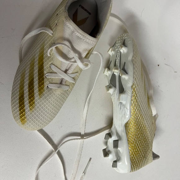 Adidas X Ghosted.3 FG Cloud White Gold Silver Soccer Cleats Men's Size 5 - Picture 1 of 7